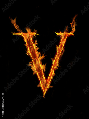 Fire letter "V"