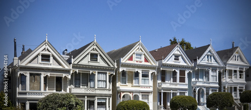 Painted Ladies, a Row of Victorian Houses in San Francisco