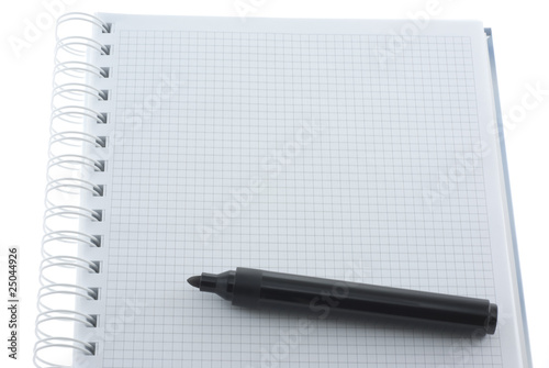 Marker on the notebook