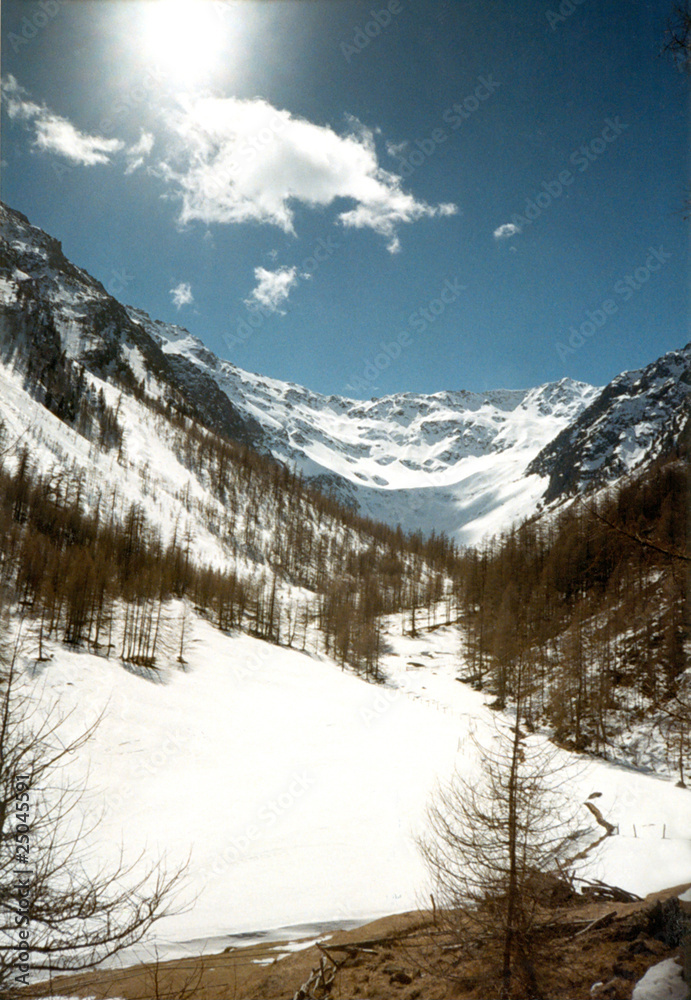 Snow mountain valley