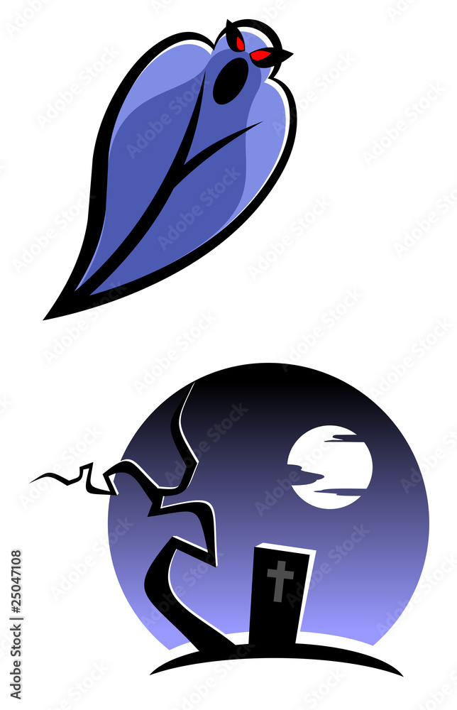 Fototapeta premium Halloween and ghost icons