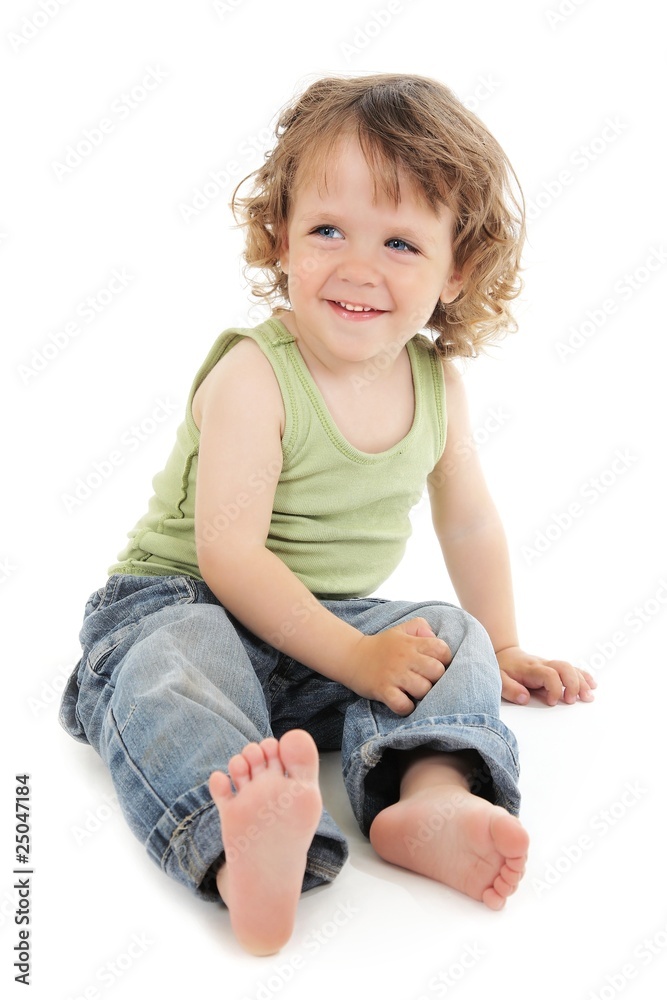 beautiful happy baby with blue eyes sitting beautiful happy baby with blue eyes sitting