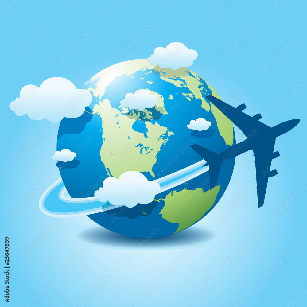 Fototapeta premium Airplane travel 3