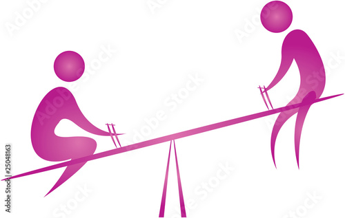 kids playing seesaw