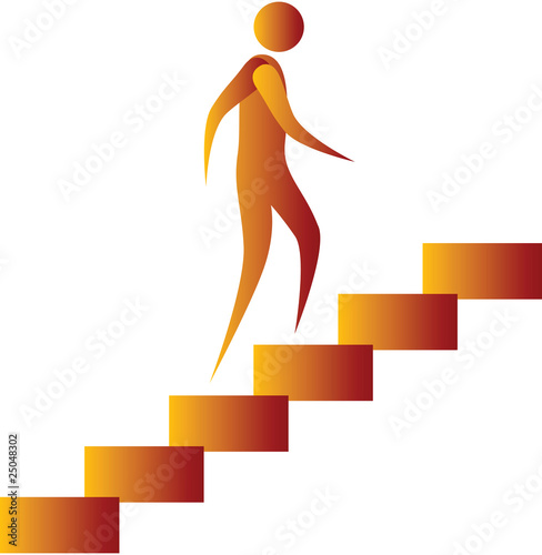human climbing the stairs