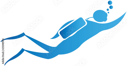 human sucba diving under water