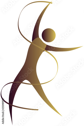 human showing postures using ribbon