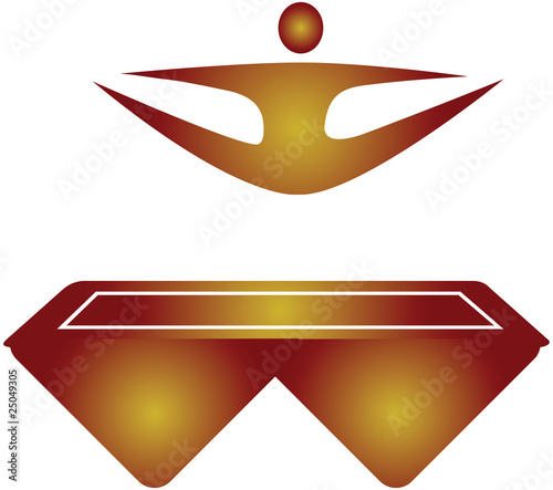 human jumping on a trampoline