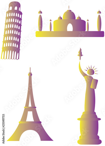 collection of famous monuments around the world