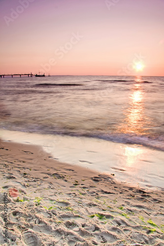 Calmness.Beautiful sunset with at Baltic sea.