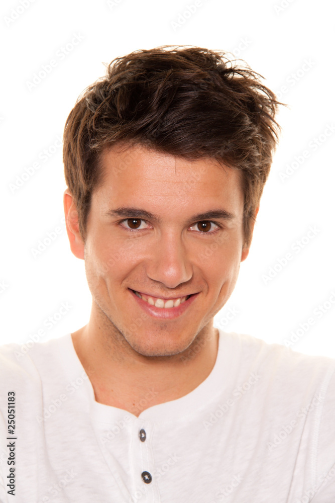 Junger, netter Mann. Freundlich lächeln. Portrait Junger, netter Mann. Freundlich lächeln. Portrait