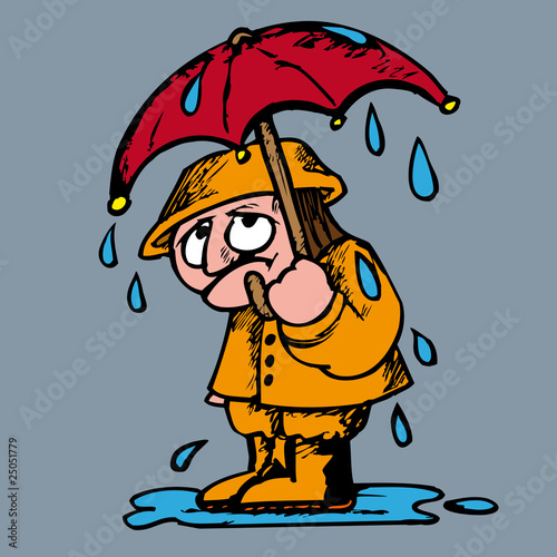mann im regen