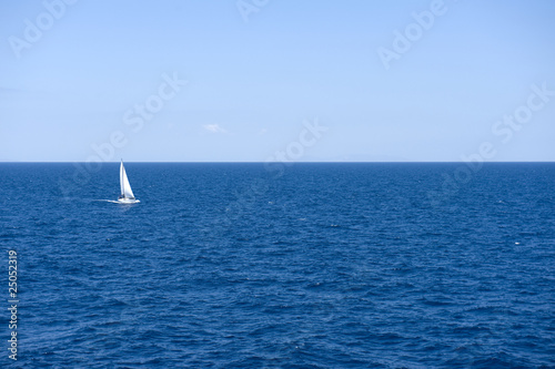 Sailing yatch in the wind