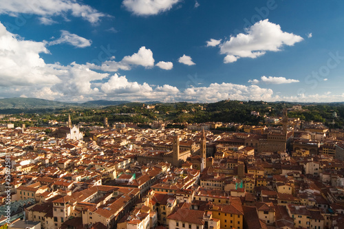 Roofs, Santa Croce and Town hall of Florence