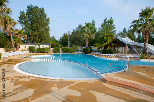 swimming pool with slides