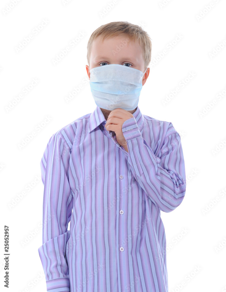 Boy in the medical mask