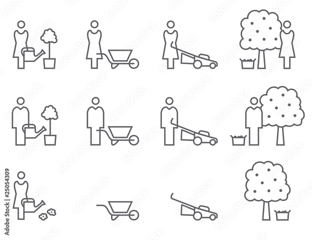 Icon Set Gartenarbeit