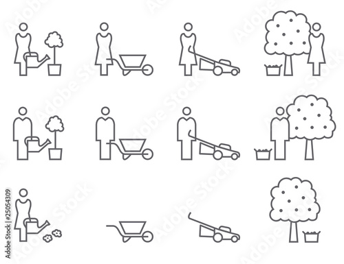 Icon Set Gartenarbeit