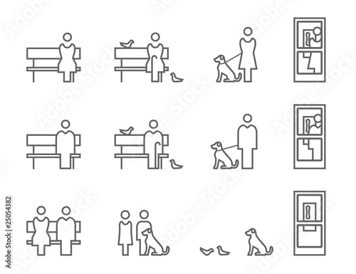Icon Set öffentliches Leben