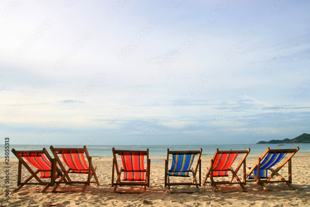 Beach Chair at Samui Island in Thailand