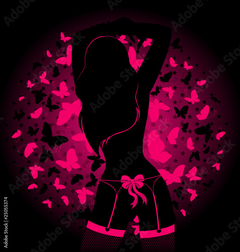 Vector silhouette of beautiful womanish body