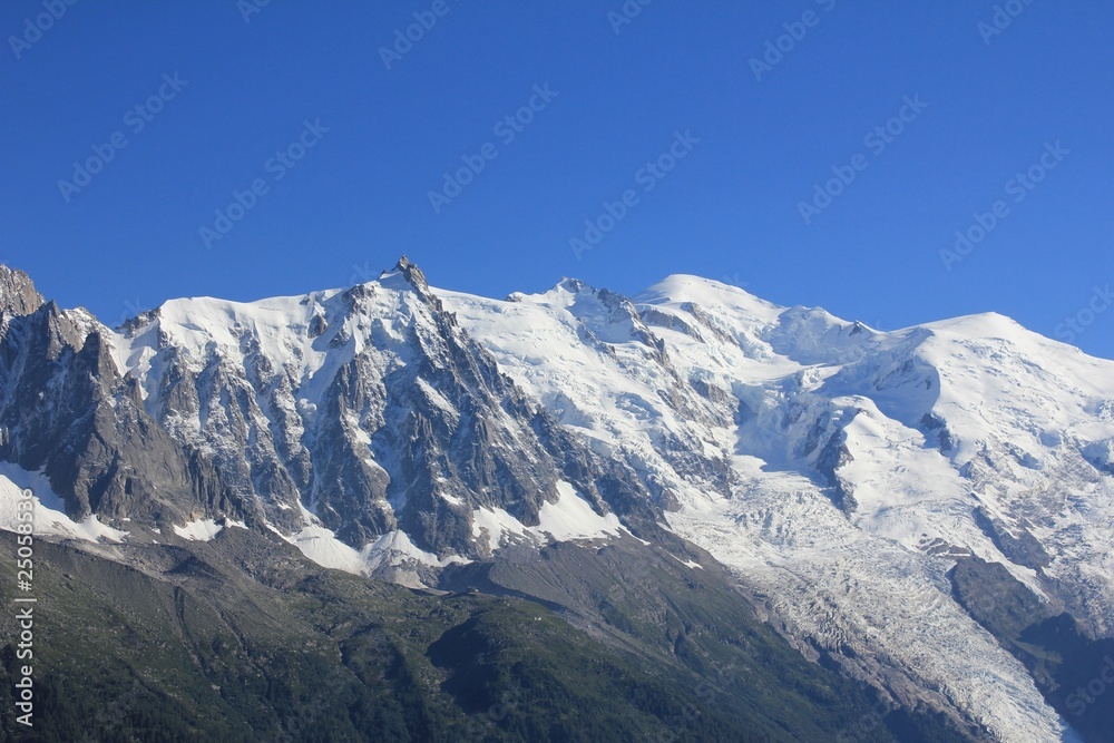 Mountain Mont-Blanc and snow white