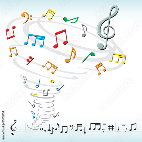 music notes tornado