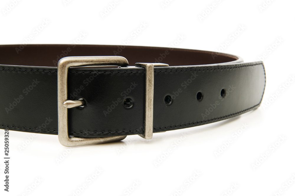 Leather belt isolated on the white background
