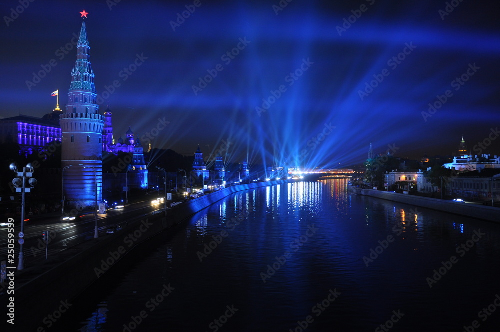 Fototapeta premium Kremlin Embankment at night