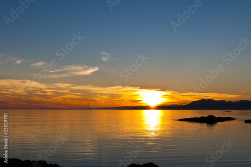 Sunset over the point of Sleat on the Isle of Skye