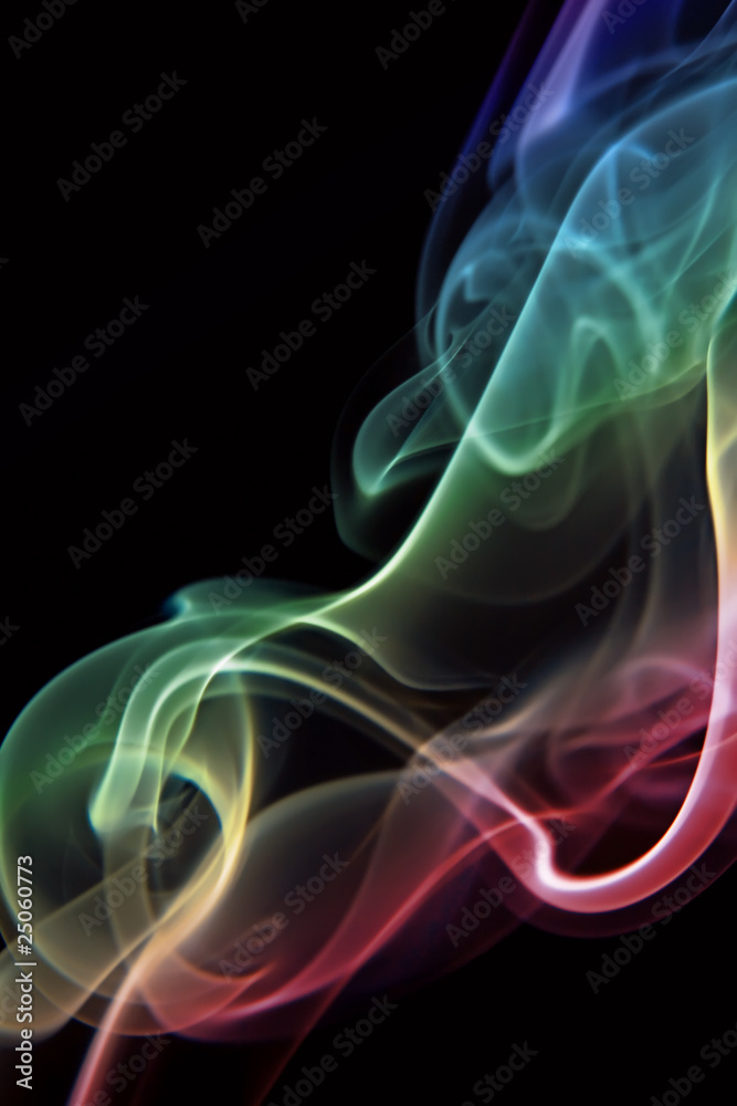 Abstract background of beautiful color smoke waves.