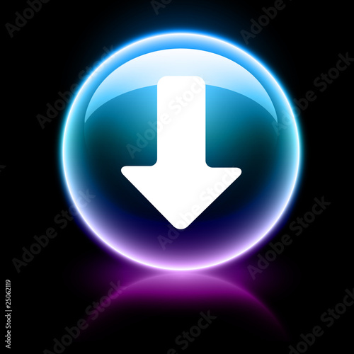 neon glossy icon - download