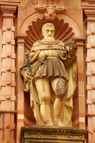 Statue of Knight at the wall of Heidelberg Castle