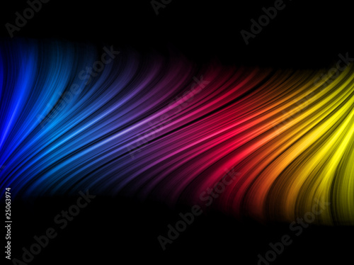 Abstract Colorful Waves on Black Background