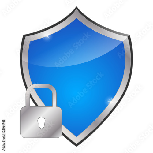 glossy blue shield - protection