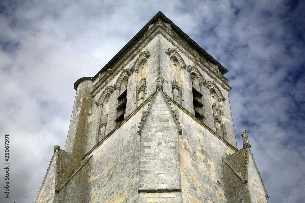 france,17,la rochelle : cathédrâle saint louis, clocher 15°