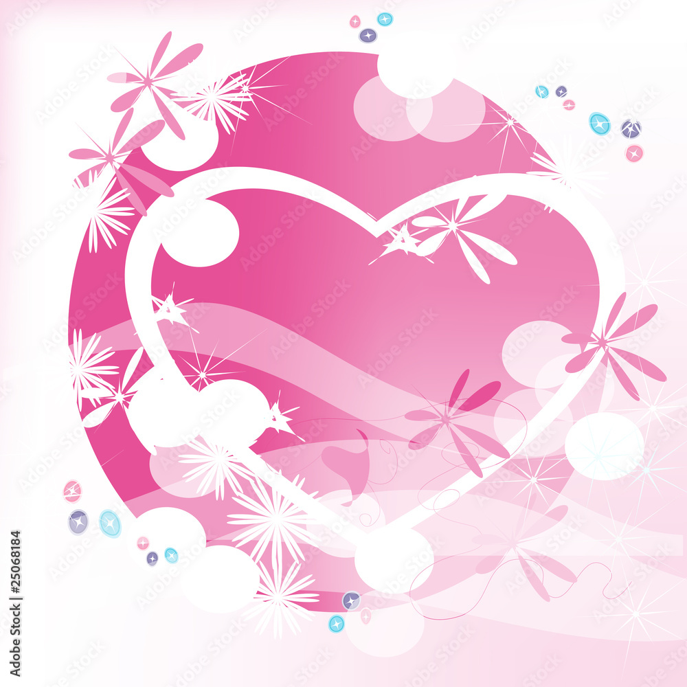 Heart on a pink background Heart on a pink background