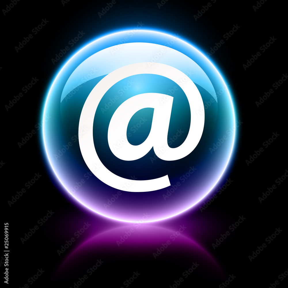 neon glossy icon - email neon glossy icon - email