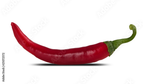 one red pepper isolated on white