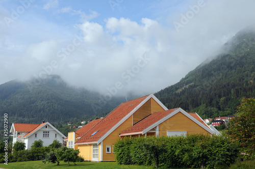 Cottages beside Sognefjord at Balestrand © davidyoung11111