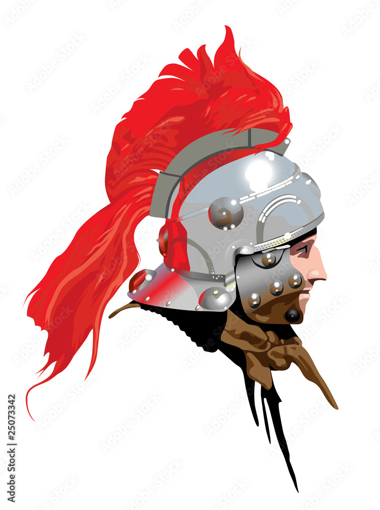Roman Soldier (Centurion) with plumed helmet : Illustration : Adobe Stock
