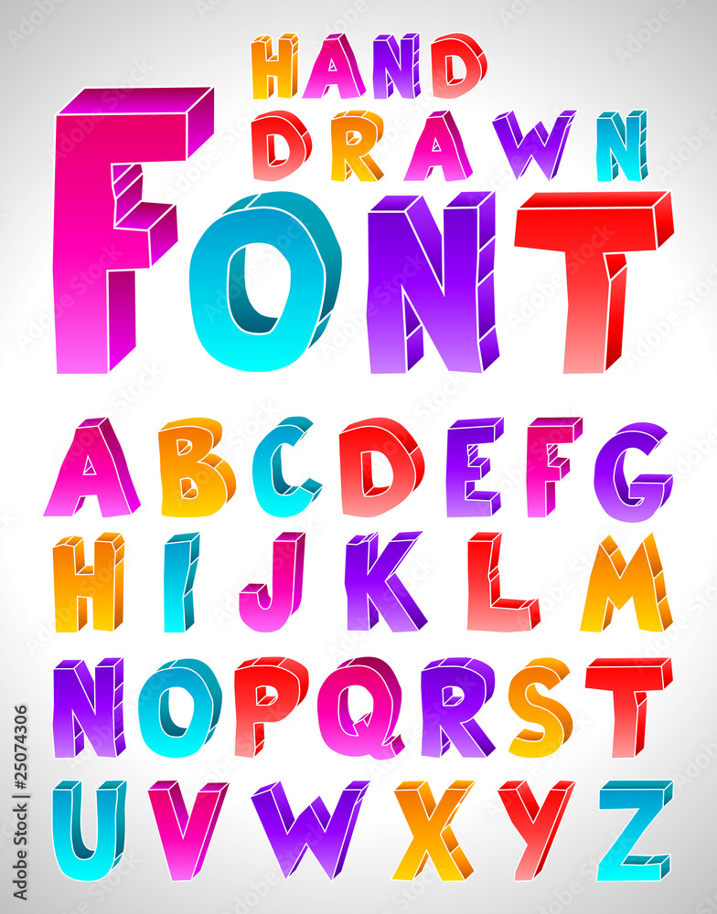 Hand drawn vector font. Letters