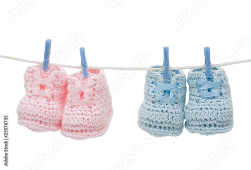 Two Pairs of Retro Baby Booties photo