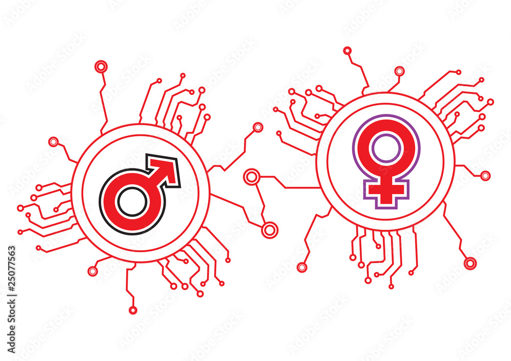Gender Icon Circuit Illustration in Vector Gender Icon Circuit Illustration in Vector
