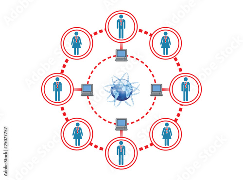 Online Medical Staff for Global Connection Illustration in Vecto