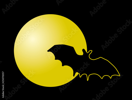 Fledermaus vor Mond