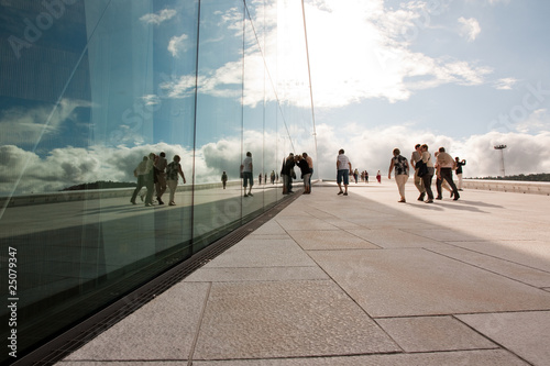 Glass palace and people