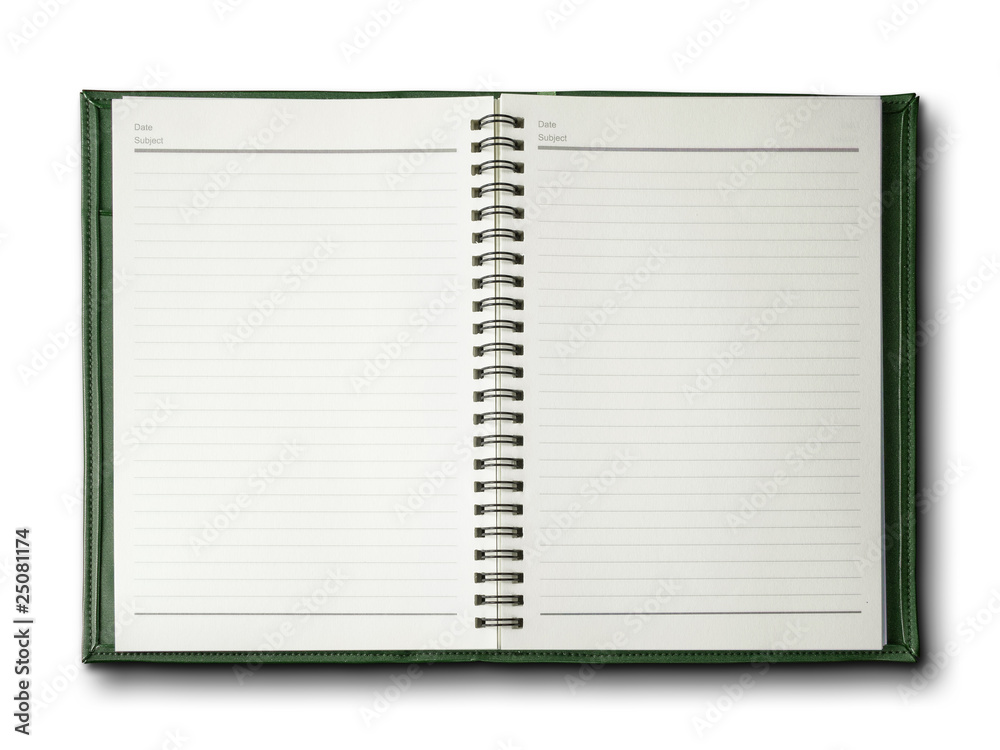 Green cover notebook