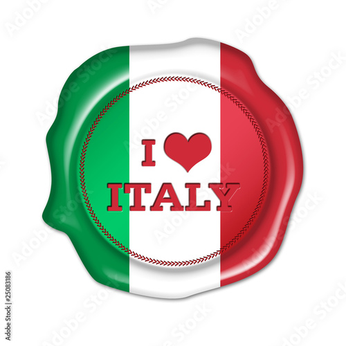 i love italy button, stempel, siegel photo