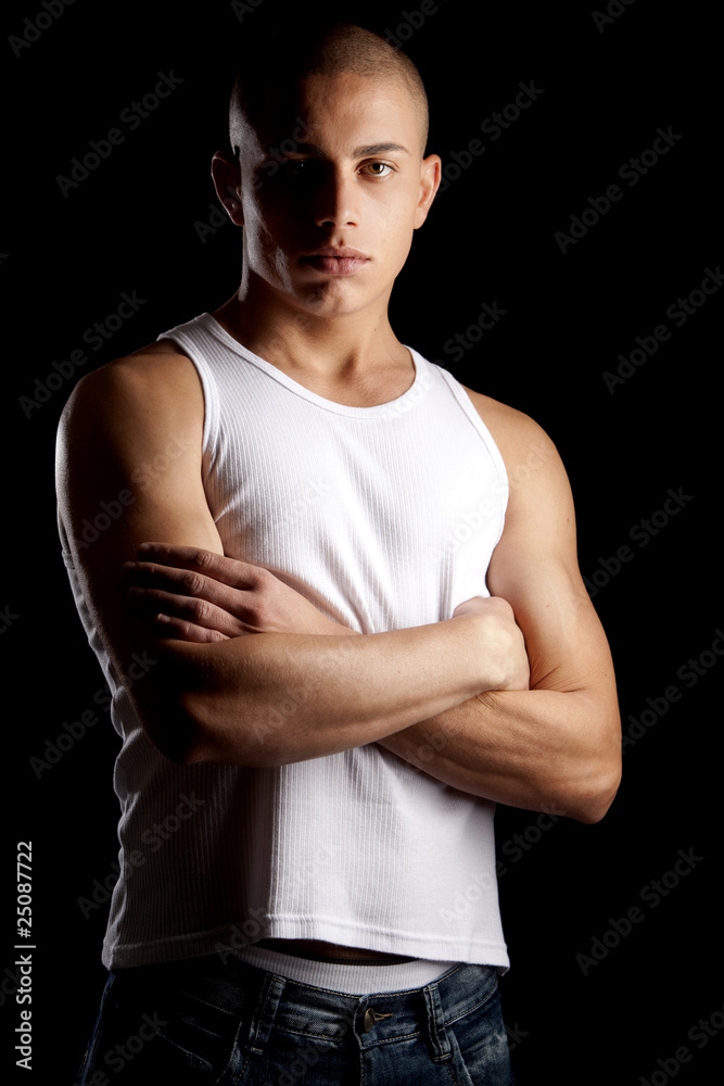 Fototapeta premium Good Looking Man on Black